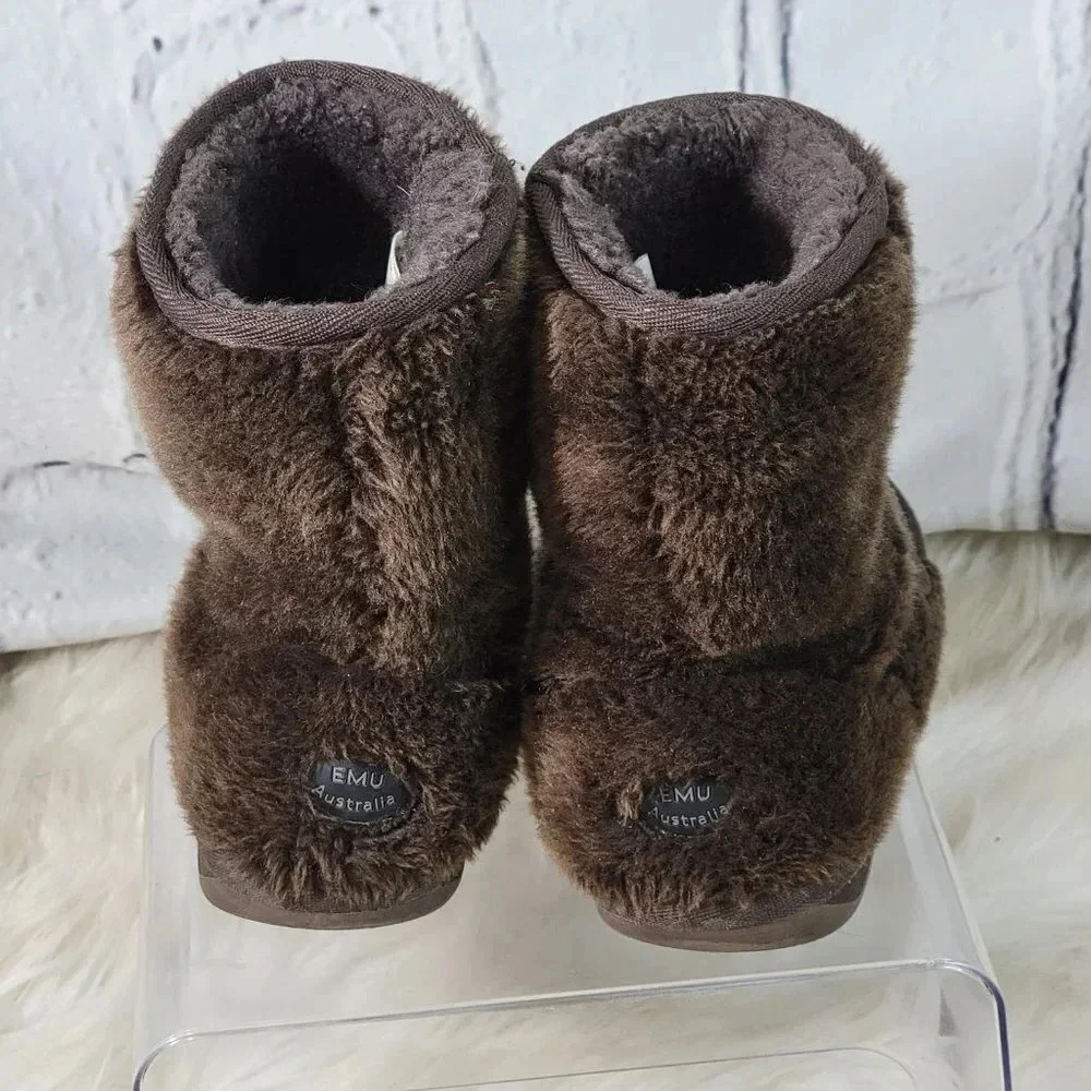 EMU Australia Unisex Boys Girls 3‎ Winter Boots Wool Brown Bear Shearling Warm